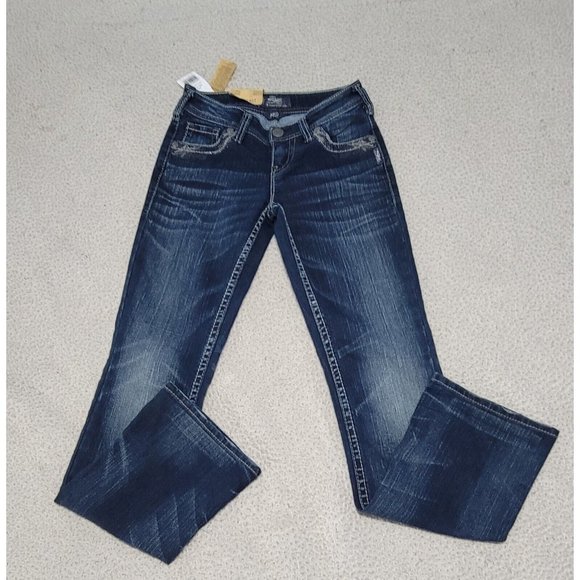 Silver Aiko Jeans Womens Blue Denim Pants Bootcut Legs Mid Rise Size W25 NWT - Picture 3 of 13